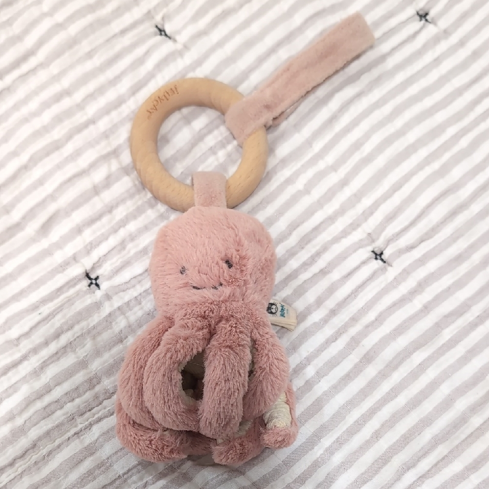 Jellycat Odell Octopus Wooden Ring Toy - Retired